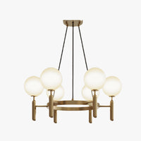 Mid-Century Chandelier with Spherical Shades