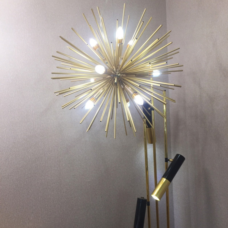 Gold Mid-Century Chandelier – Spherical Elegance