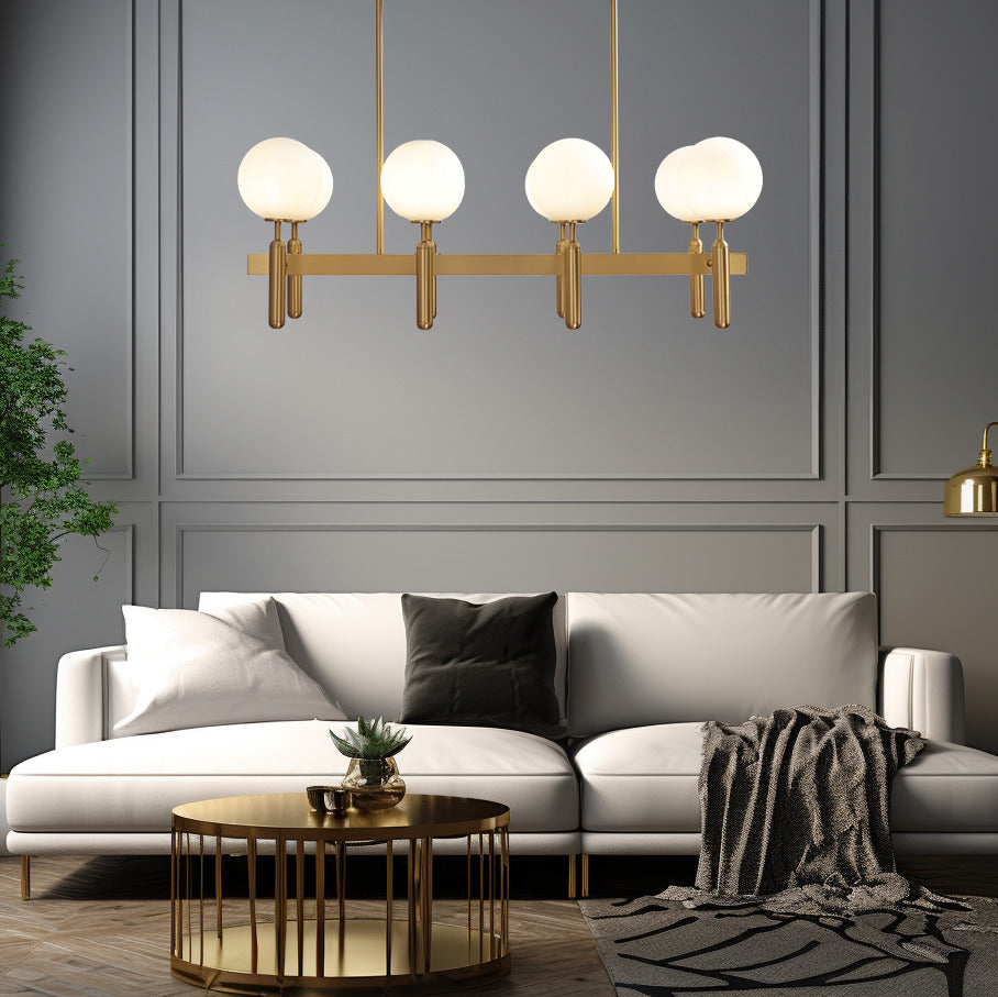 Mid-Century Chandelier with Spherical Shades