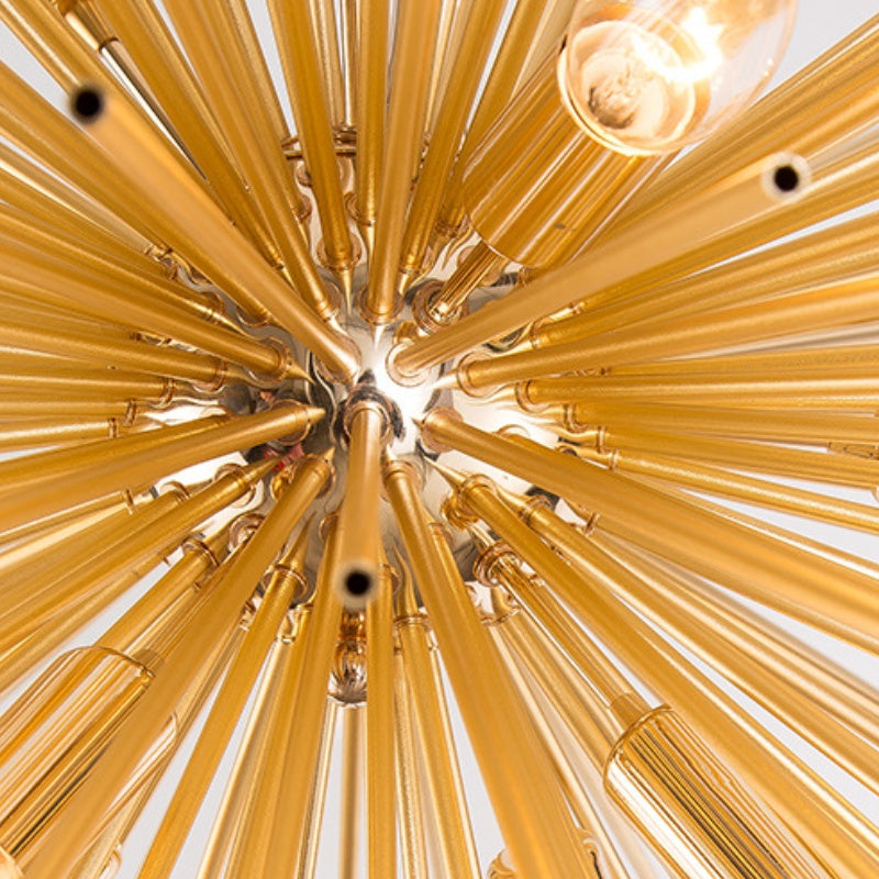 Gold Mid-Century Chandelier – Spherical Elegance