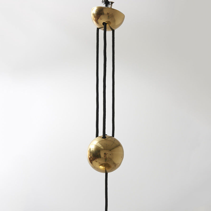 Gold Mid-Century Pendant with Adjustable Cord