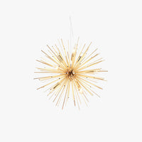 Gold Starburst Pendant Light & Hemp Rope Accent