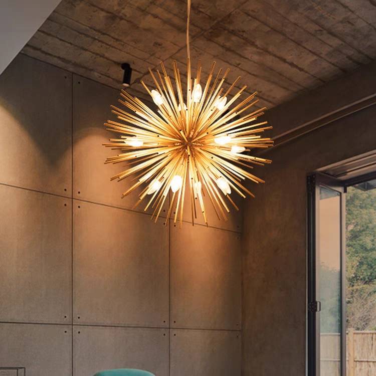 Gold Starburst Pendant Light – Mid-Century Style