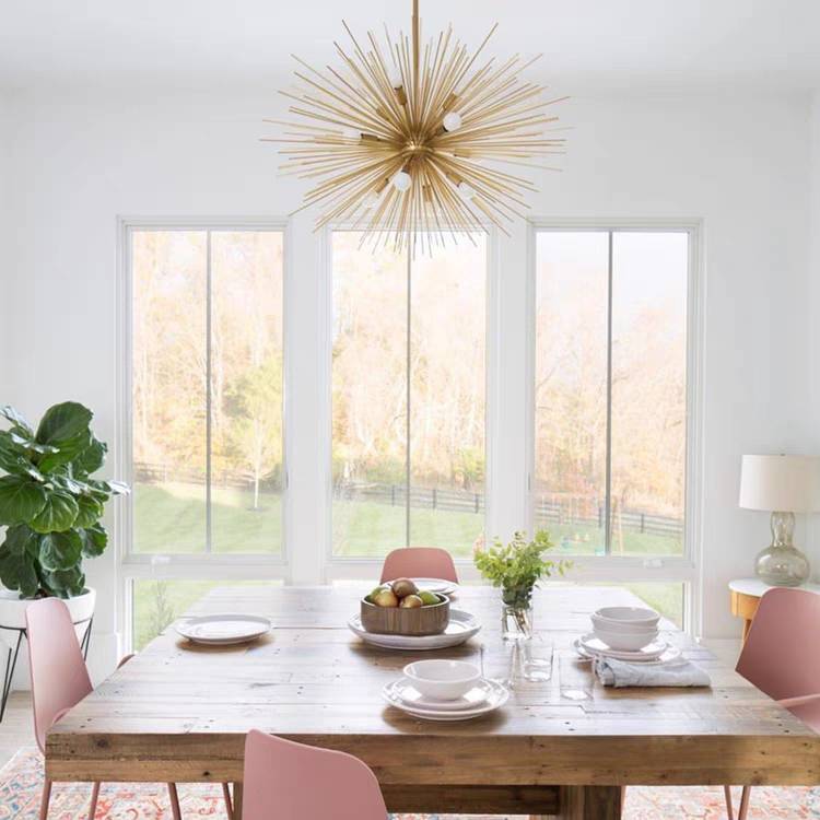 Gold Starburst Pendant Light – Mid-Century Style