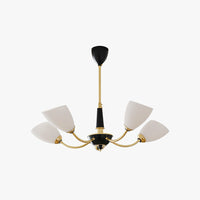 Mid-Century Modern Chandelier with Gold Accents