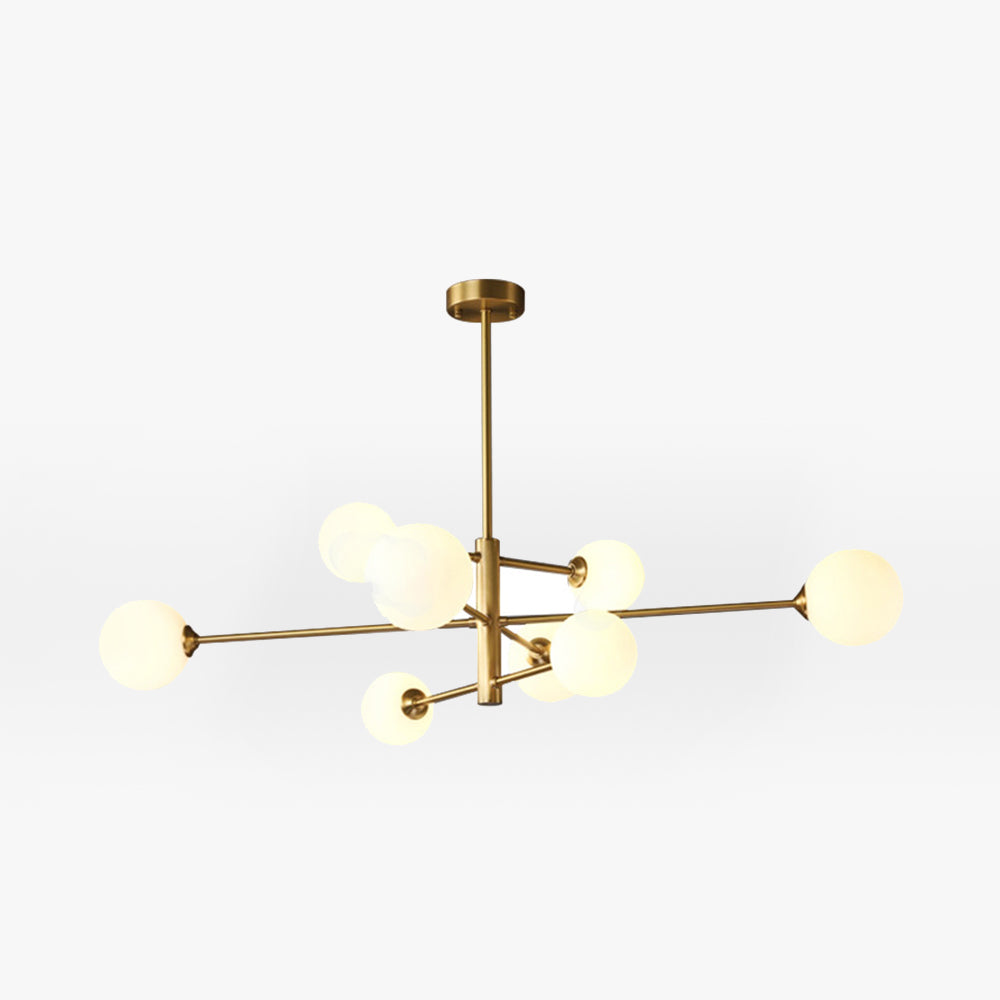 Mid-Century Chandelier – Adjustable Glass Shades