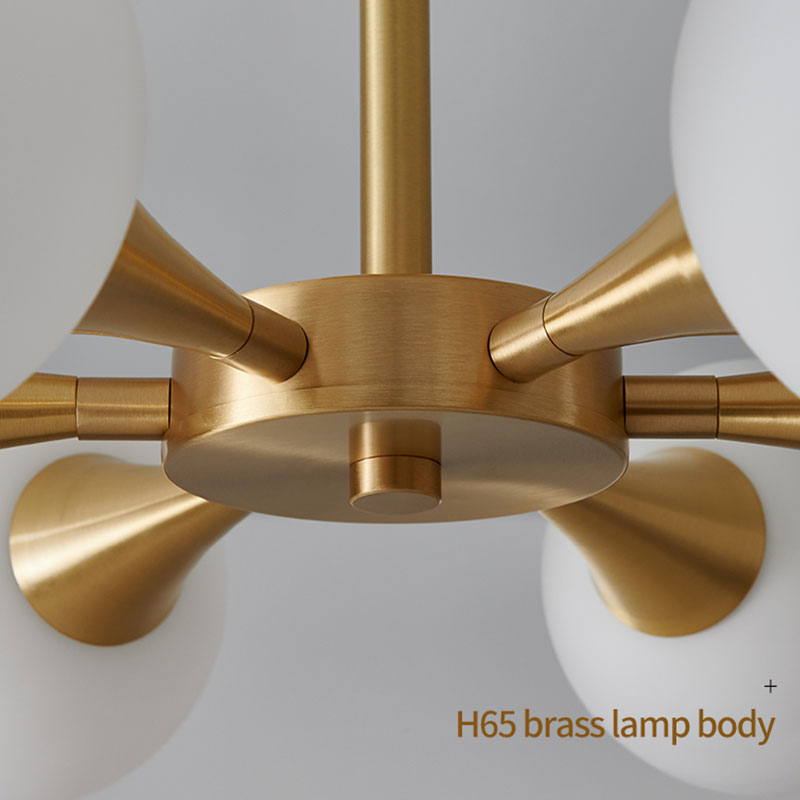 Mid-Century Modern Brass Pendant Light Fixture
