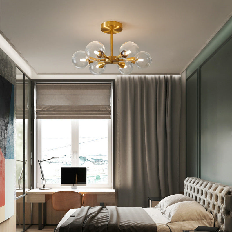 Mid-Century Modern Brass Pendant Light Fixture