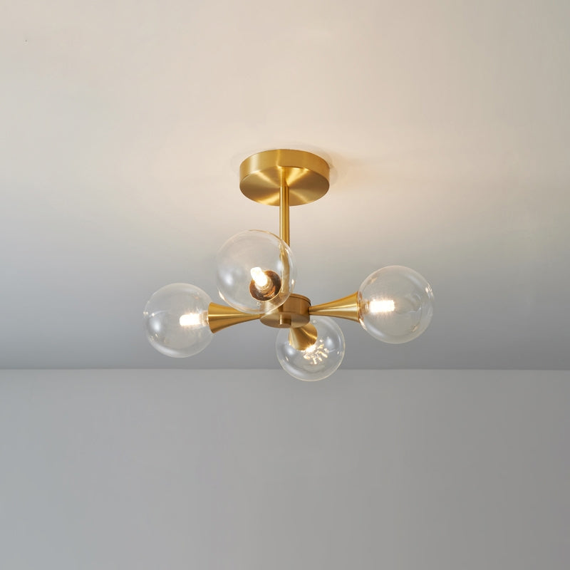 Mid-Century Modern Brass Pendant Light Fixture