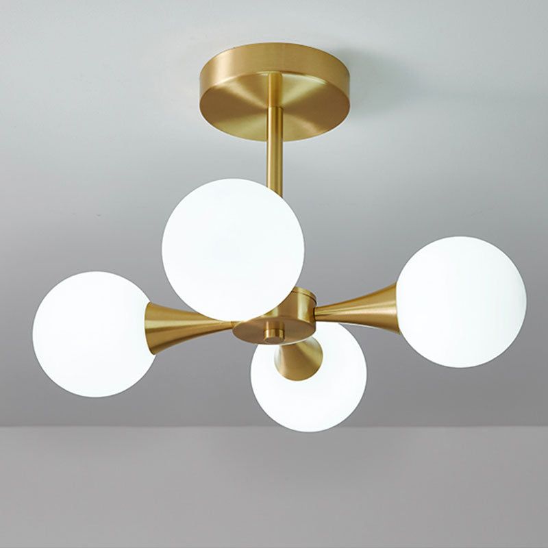 Mid-Century Modern Brass Pendant Light Fixture