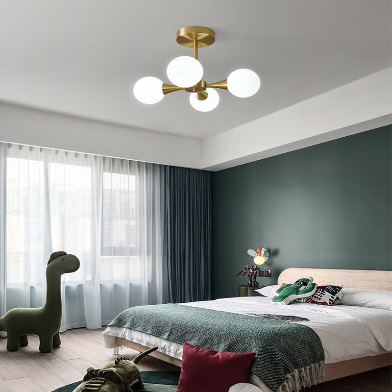 Mid-Century Modern Brass Pendant Light Fixture