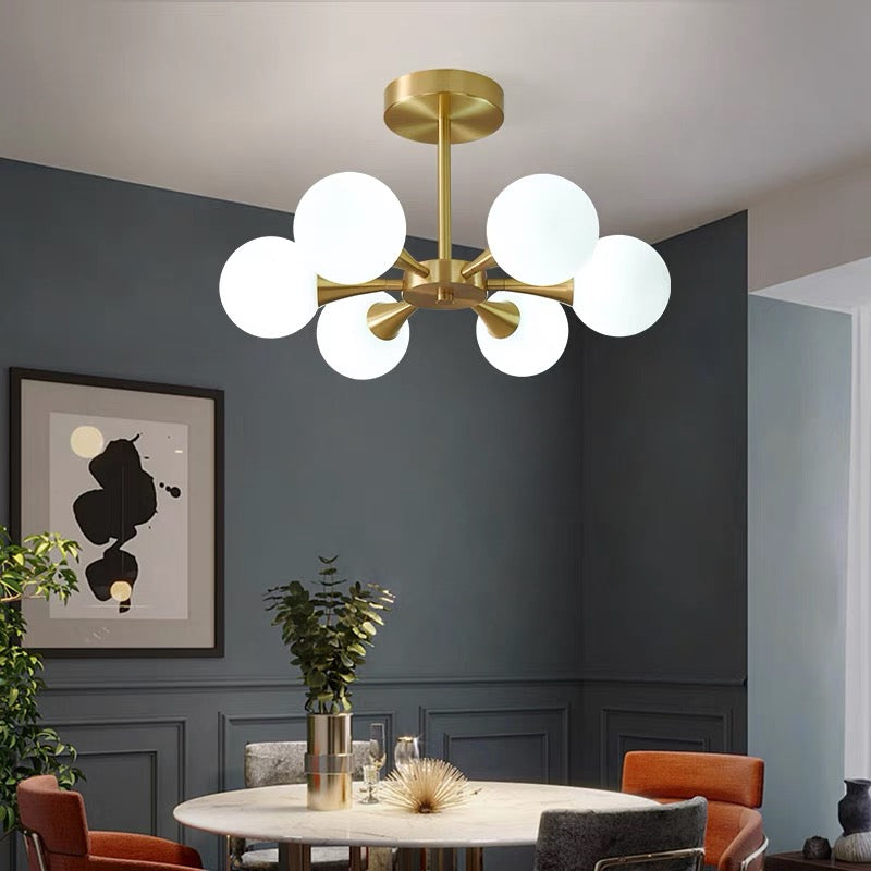 Mid-Century Modern Brass Pendant Light Fixture