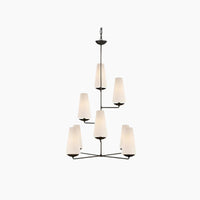 Mid-Century Modern Chandelier & Cylindrical Shades