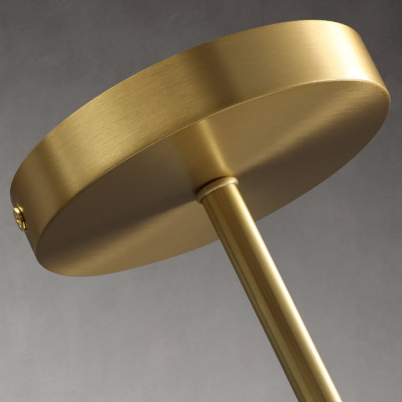 Mid-Century Modern Chandelier, Gold & White Design