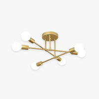 Mid-Century Modern Chandelier in Black & Gold