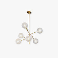 Mid-Century Modern Chandelier with Bubble Shades