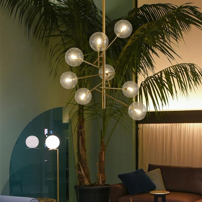 Mid-Century Modern Chandelier with Bubble Shades