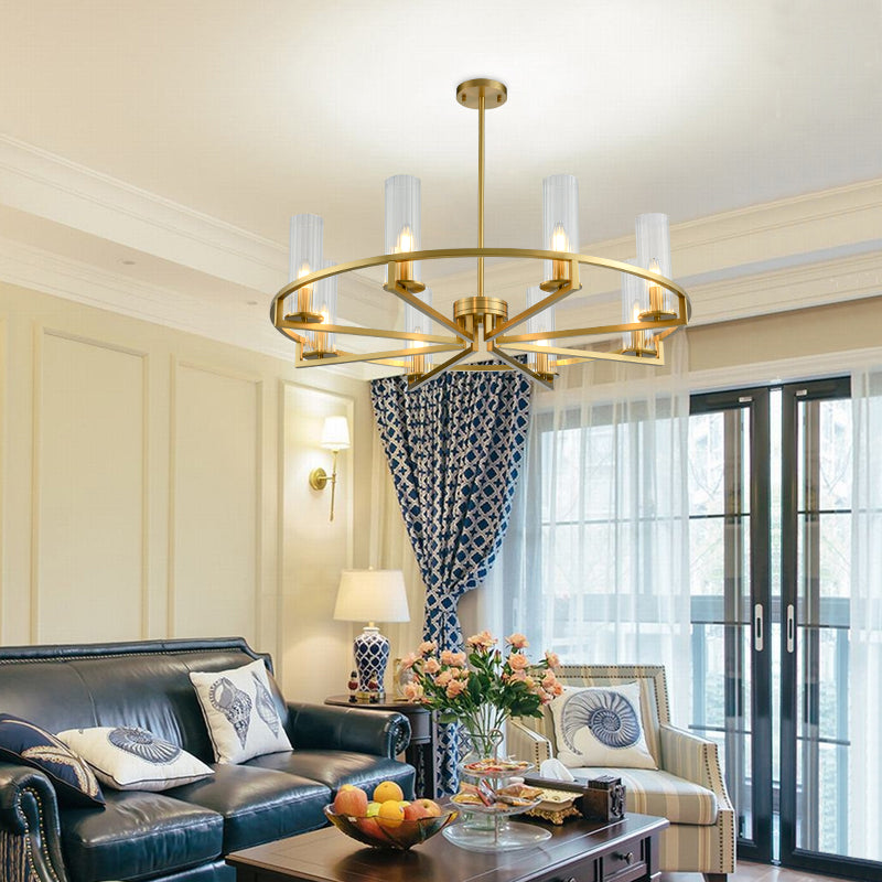 Mid-Century Modern Chandelier with Glass Cylinders
