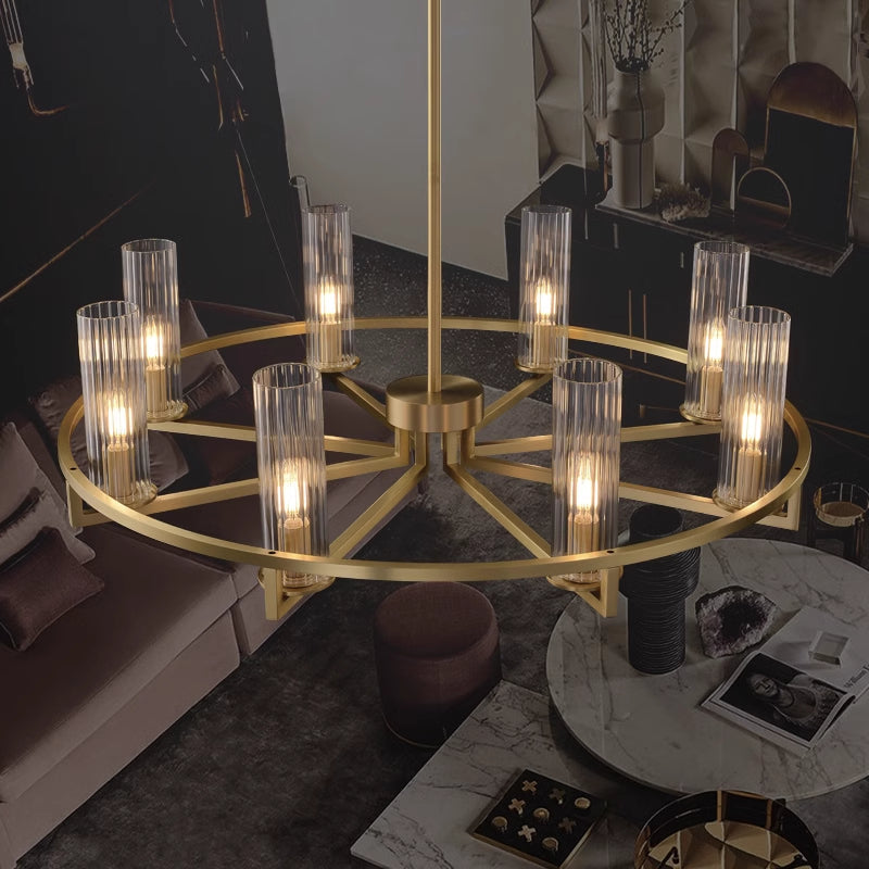 Mid-Century Modern Chandelier with Glass Cylinders