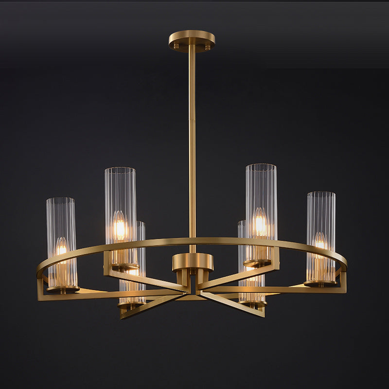 Mid-Century Modern Chandelier with Glass Cylinders