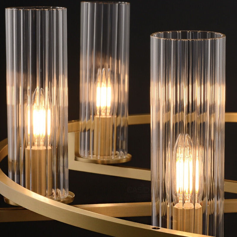Mid-Century Modern Chandelier with Glass Cylinders