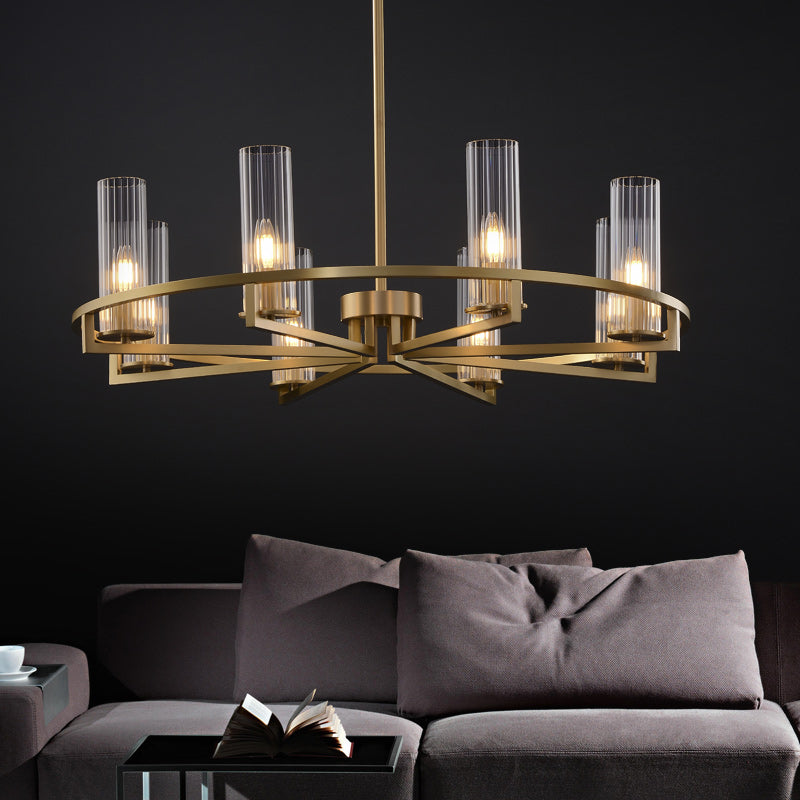 Mid-Century Modern Chandelier with Glass Cylinders