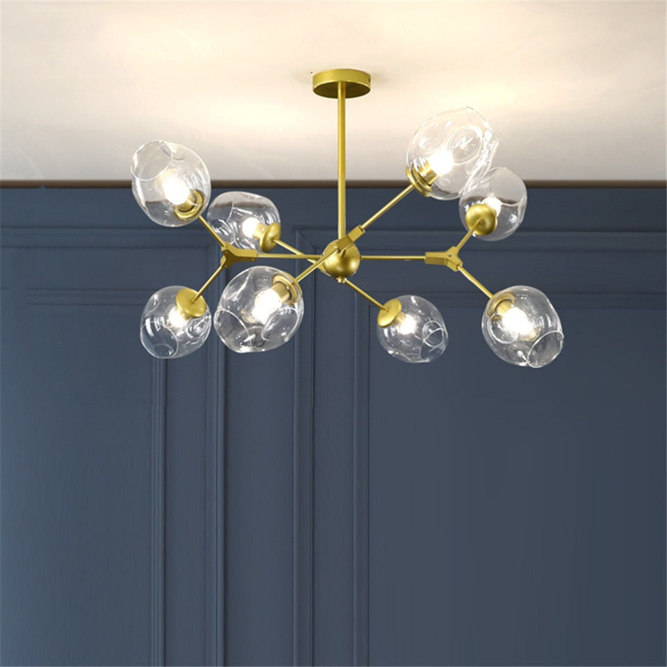 Mid-Century Modern Chandelier with Glass Shades