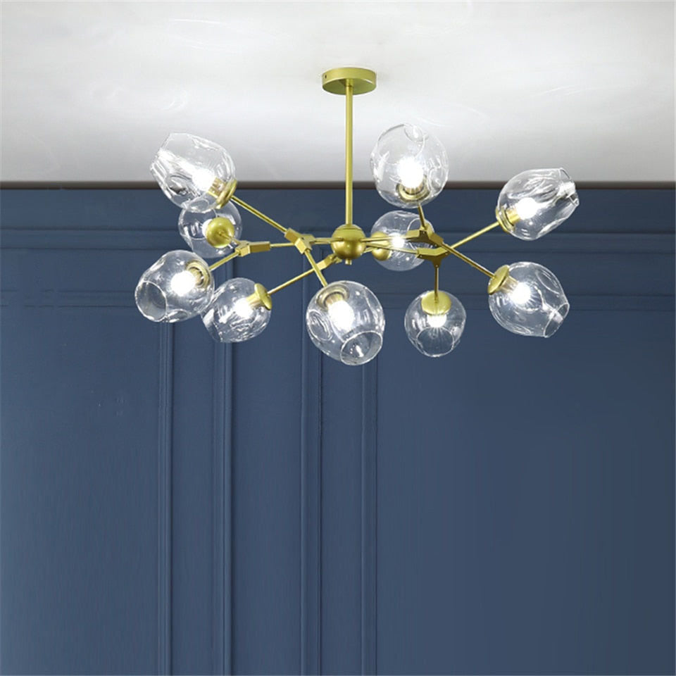 Mid-Century Modern Chandelier with Glass Shades