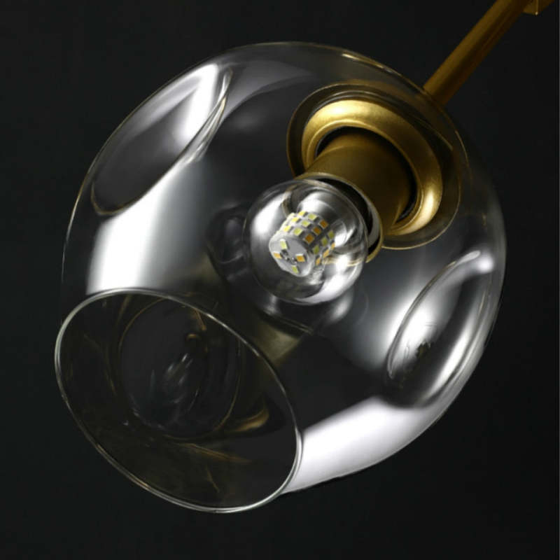 Mid-Century Modern Chandelier with Glass Shades