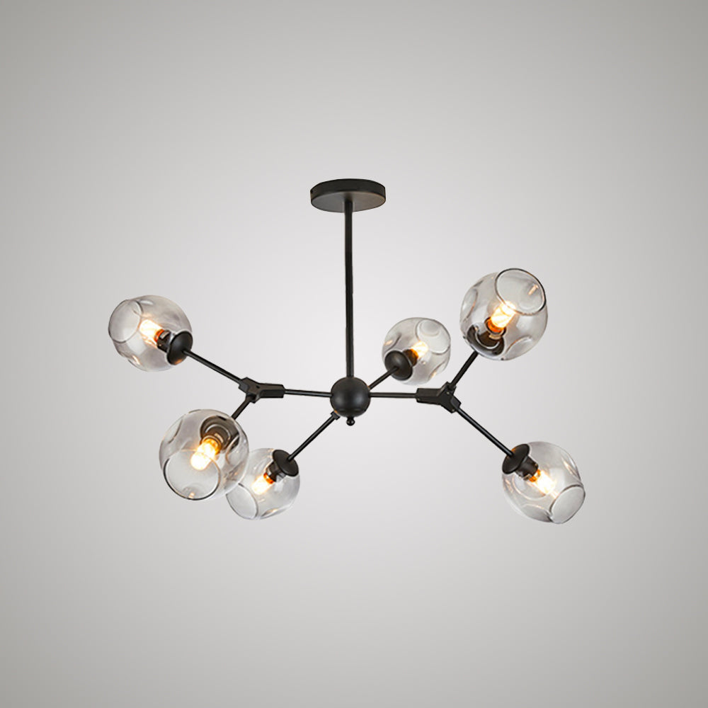 Mid-Century Modern Chandelier with Glass Shades