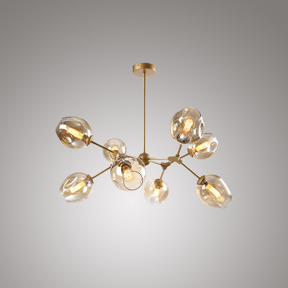 Mid-Century Modern Chandelier with Glass Shades