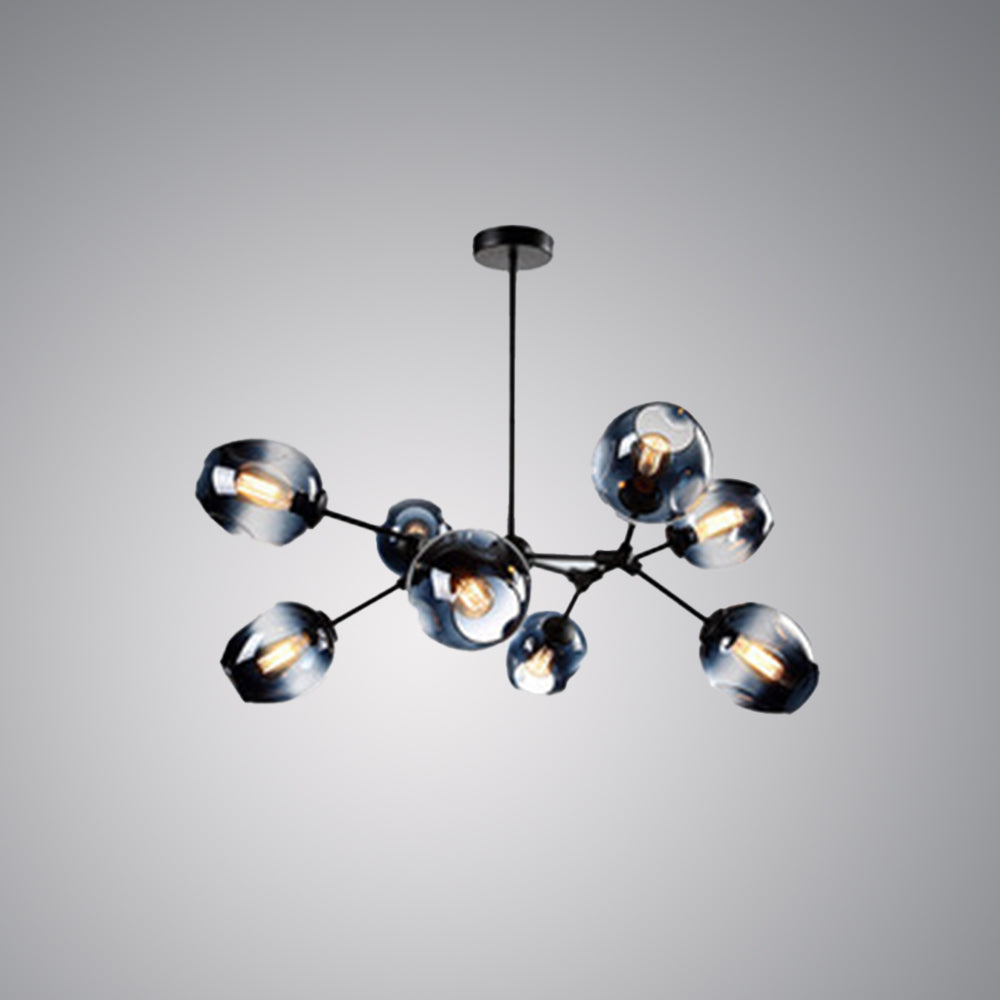 Mid-Century Modern Chandelier with Glass Shades