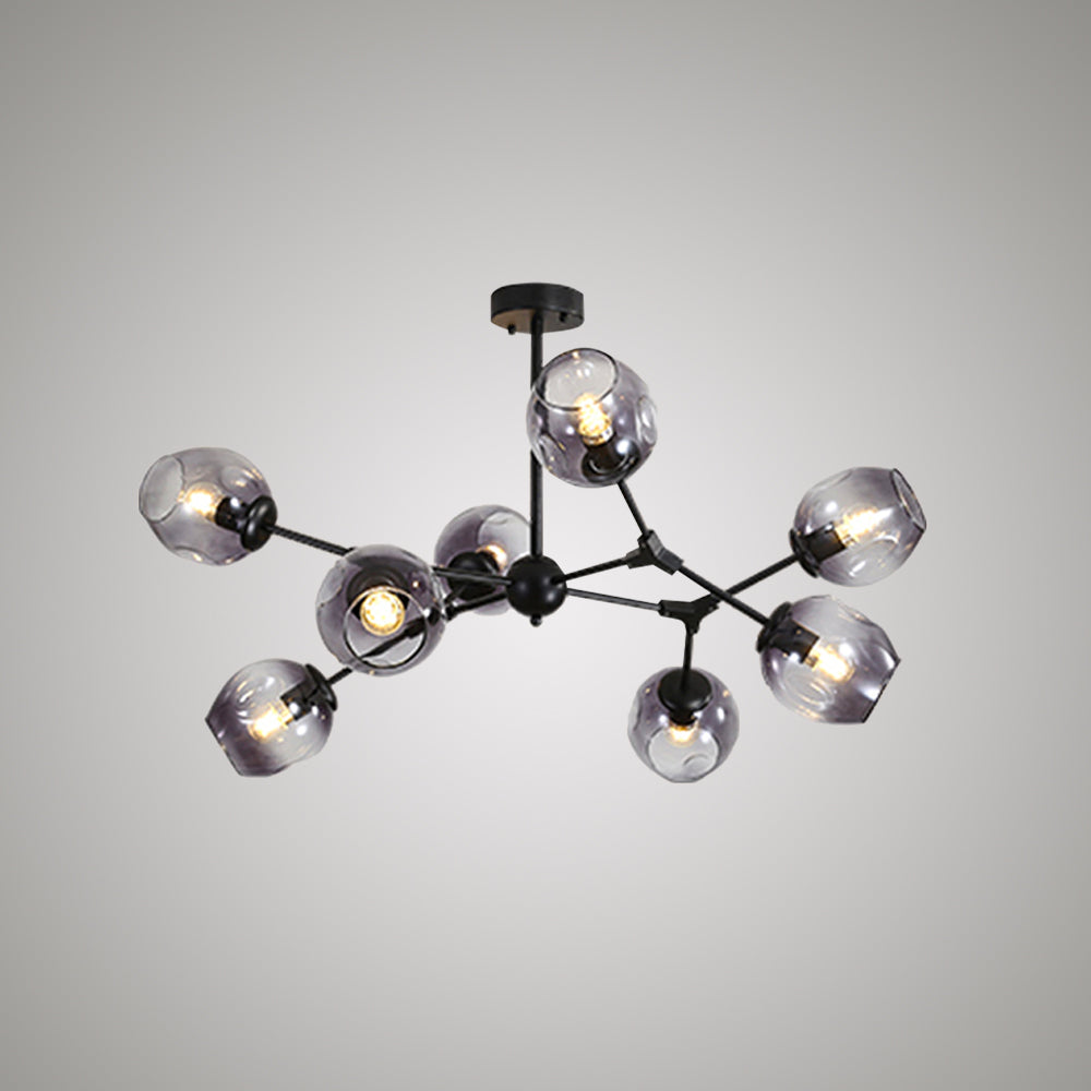 Mid-Century Modern Chandelier with Glass Shades