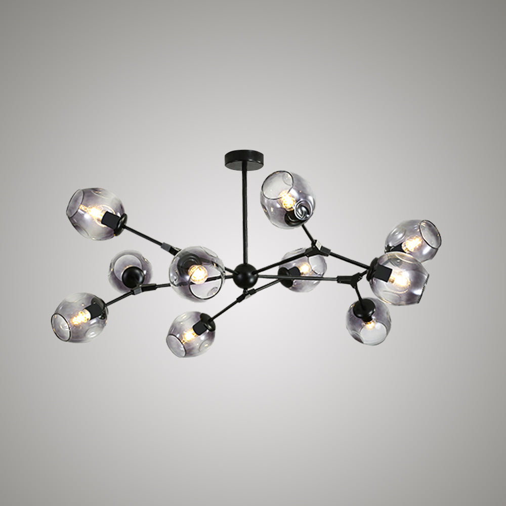Mid-Century Modern Chandelier with Glass Shades