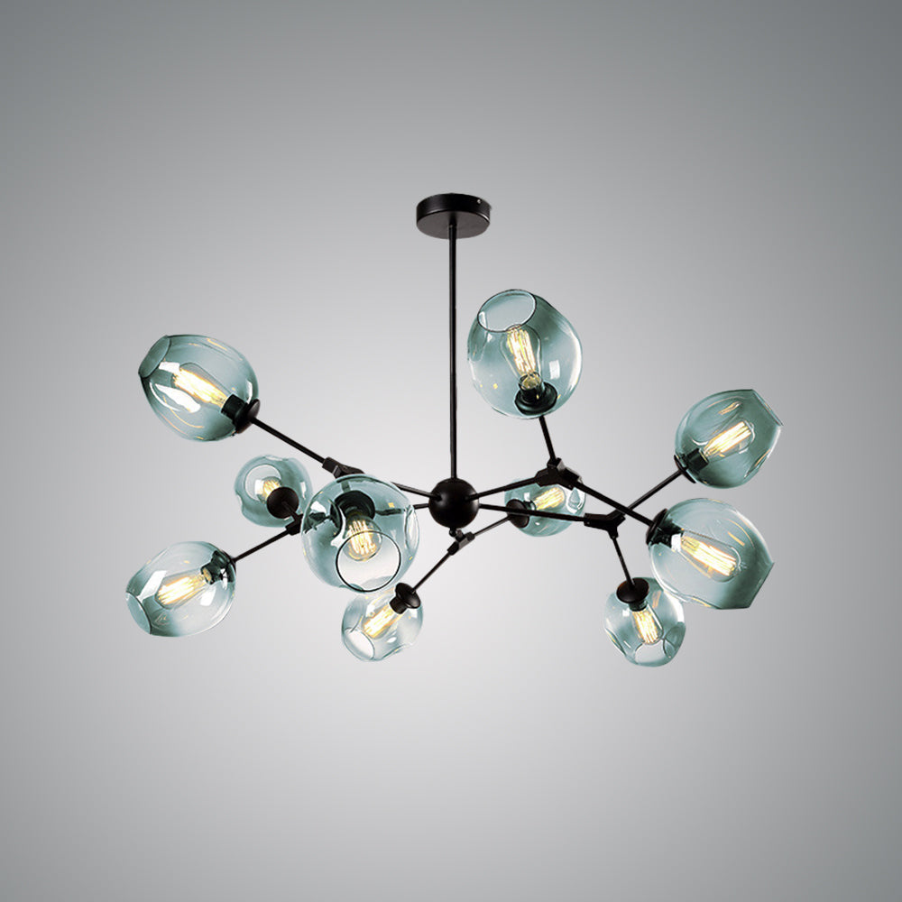 Mid-Century Modern Chandelier with Glass Shades