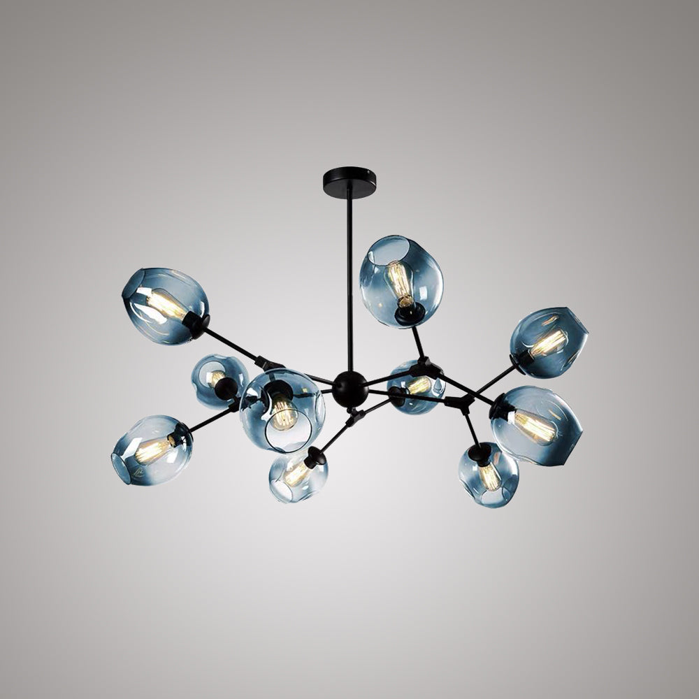 Mid-Century Modern Chandelier with Glass Shades