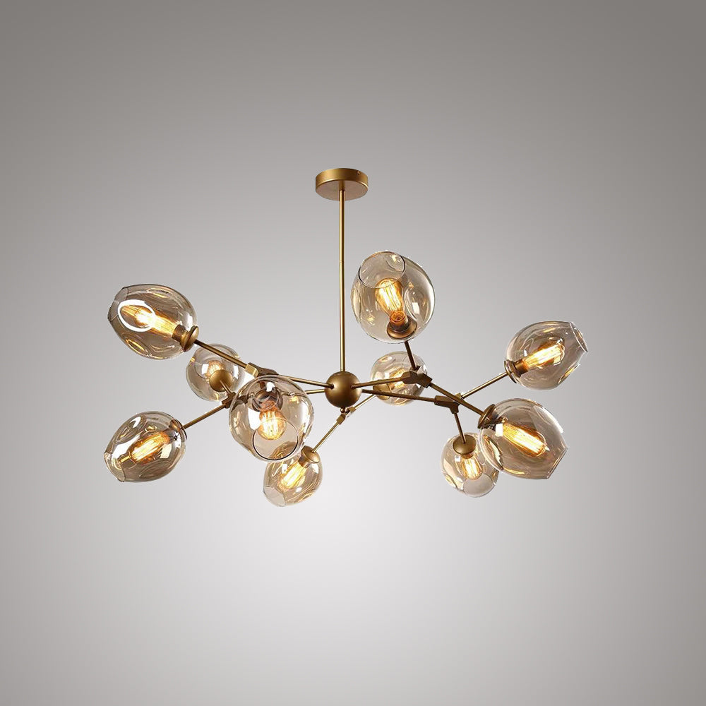 Mid-Century Modern Chandelier with Glass Shades