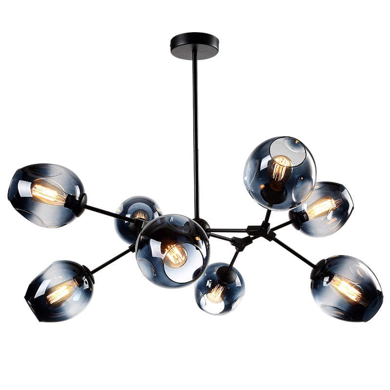 Mid-Century Modern Chandelier with Glass Shades