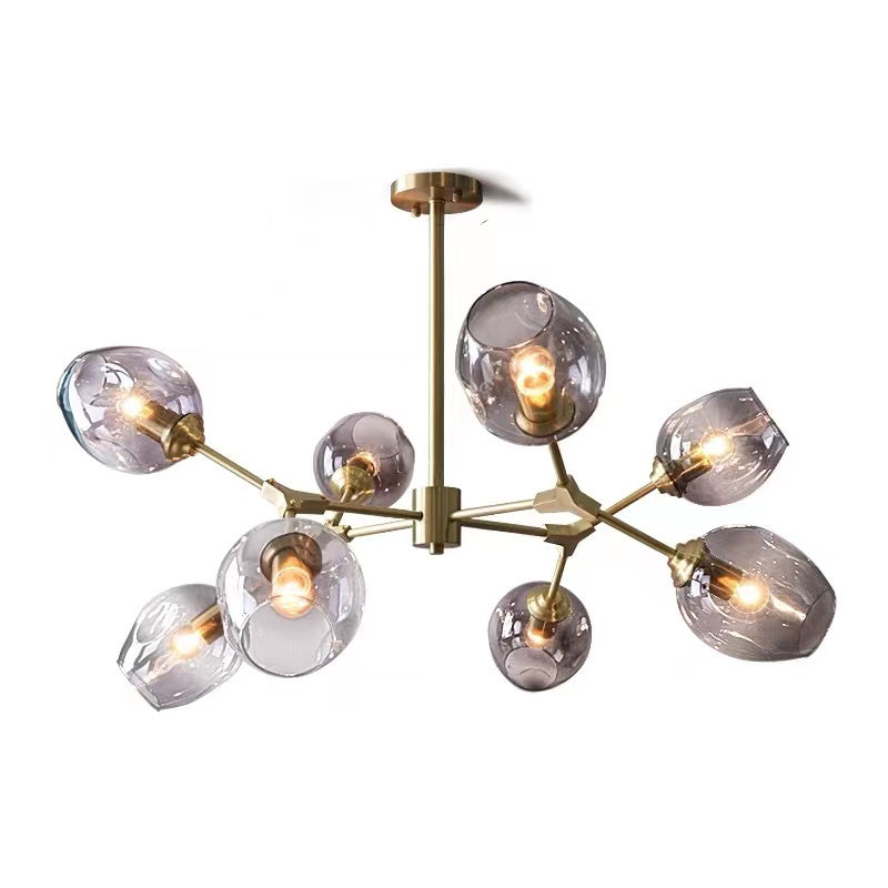Mid-Century Modern Chandelier with Glass Shades