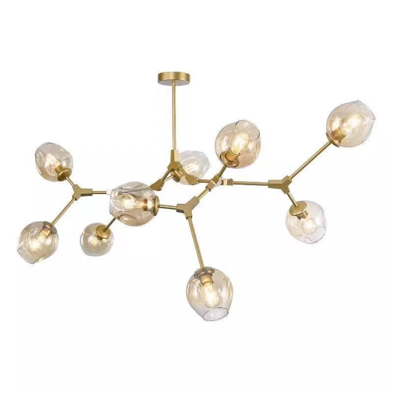 Mid-Century Modern Chandelier with Glass Shades