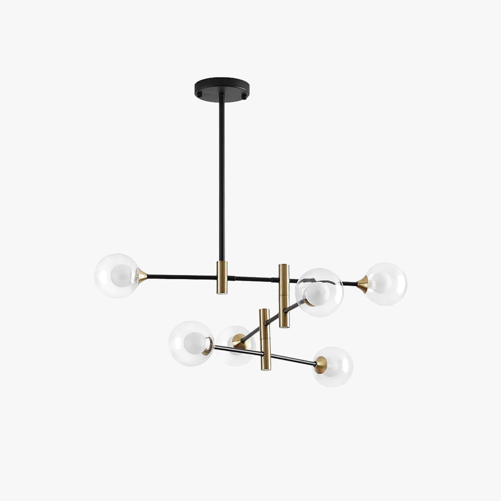 Mid-Century Modern Chandelier with Spherical Shades