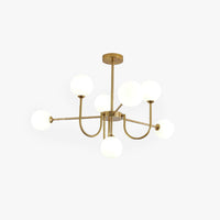Mid-Century Modern Gold Chandelier – Symmetrical Design