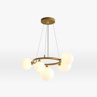 Mid-Century Modern LED Chandelier, Spherical Shades