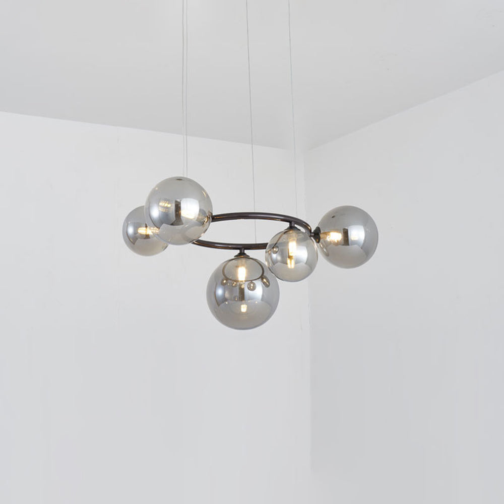 Mid-Century Modern LED Chandelier, Spherical Shades