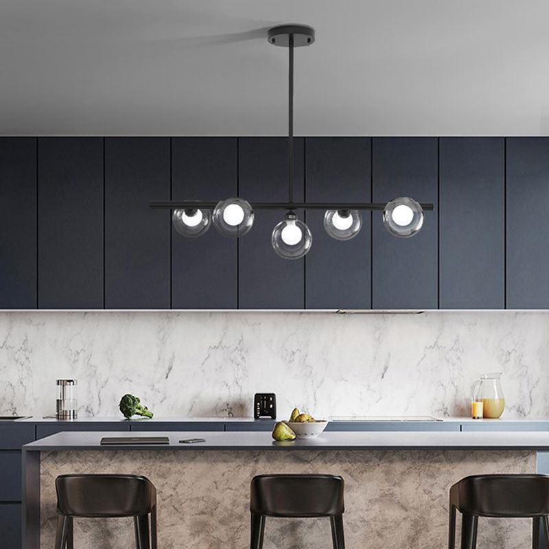 Mid-Century Modern Pendant Light, Glass Shades