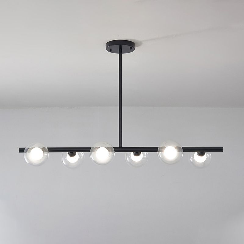 Mid-Century Modern Pendant Light, Glass Shades