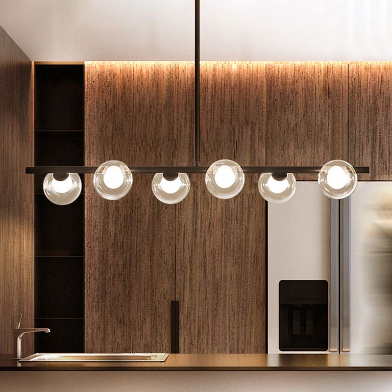 Mid-Century Modern Pendant Light, Glass Shades