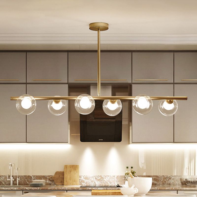 Mid-Century Modern Pendant Light, Glass Shades