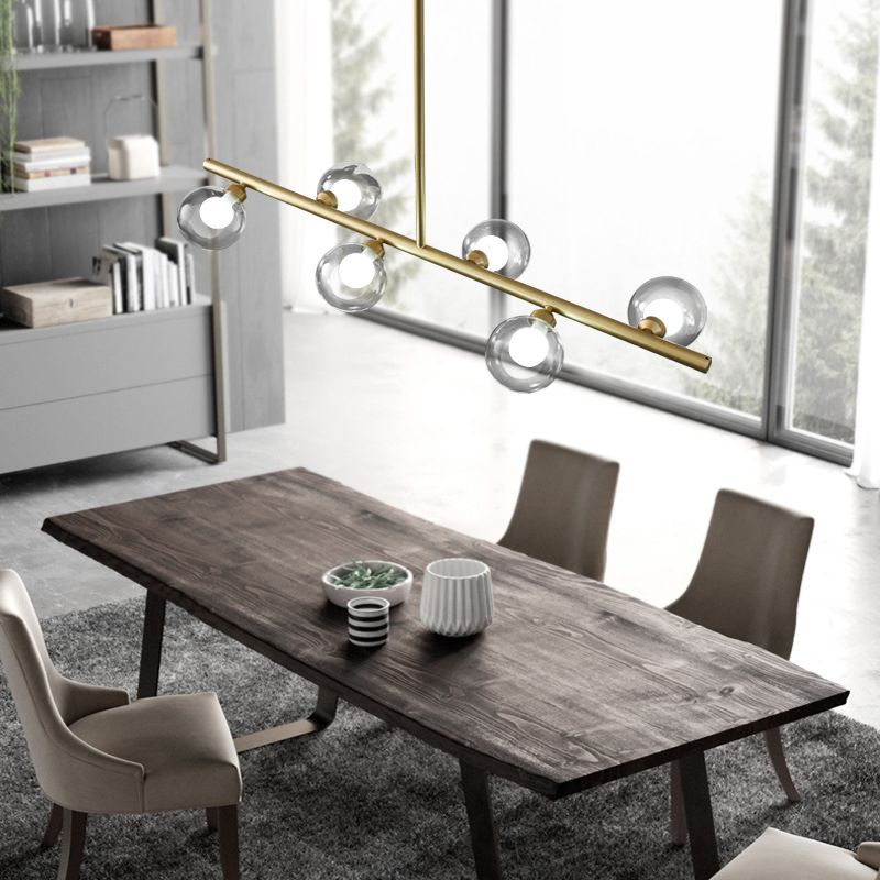 Mid-Century Modern Pendant Light, Glass Shades