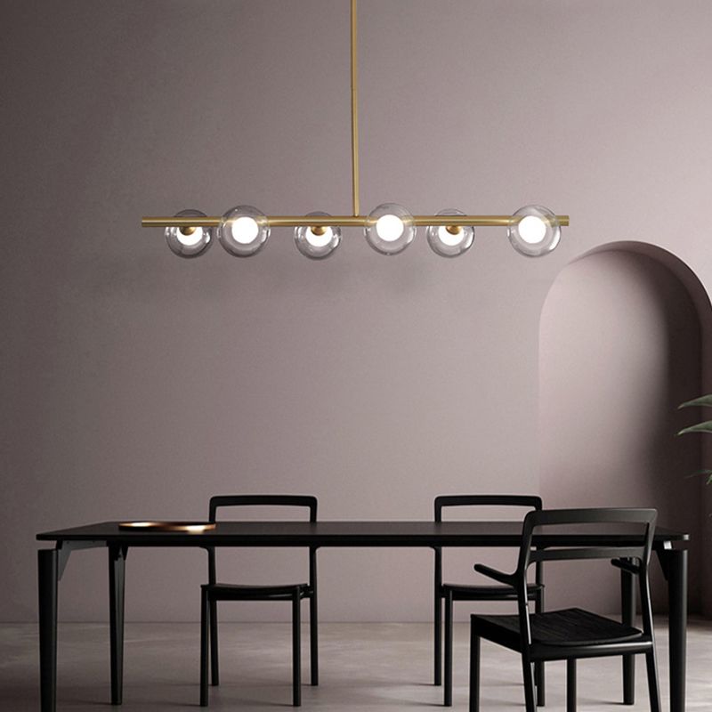 Mid-Century Modern Pendant Light, Glass Shades